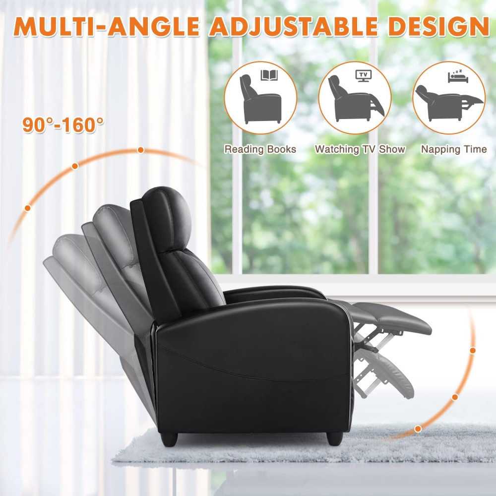 Plush PU Leather Small Sofa Home Theater Reclining Chair