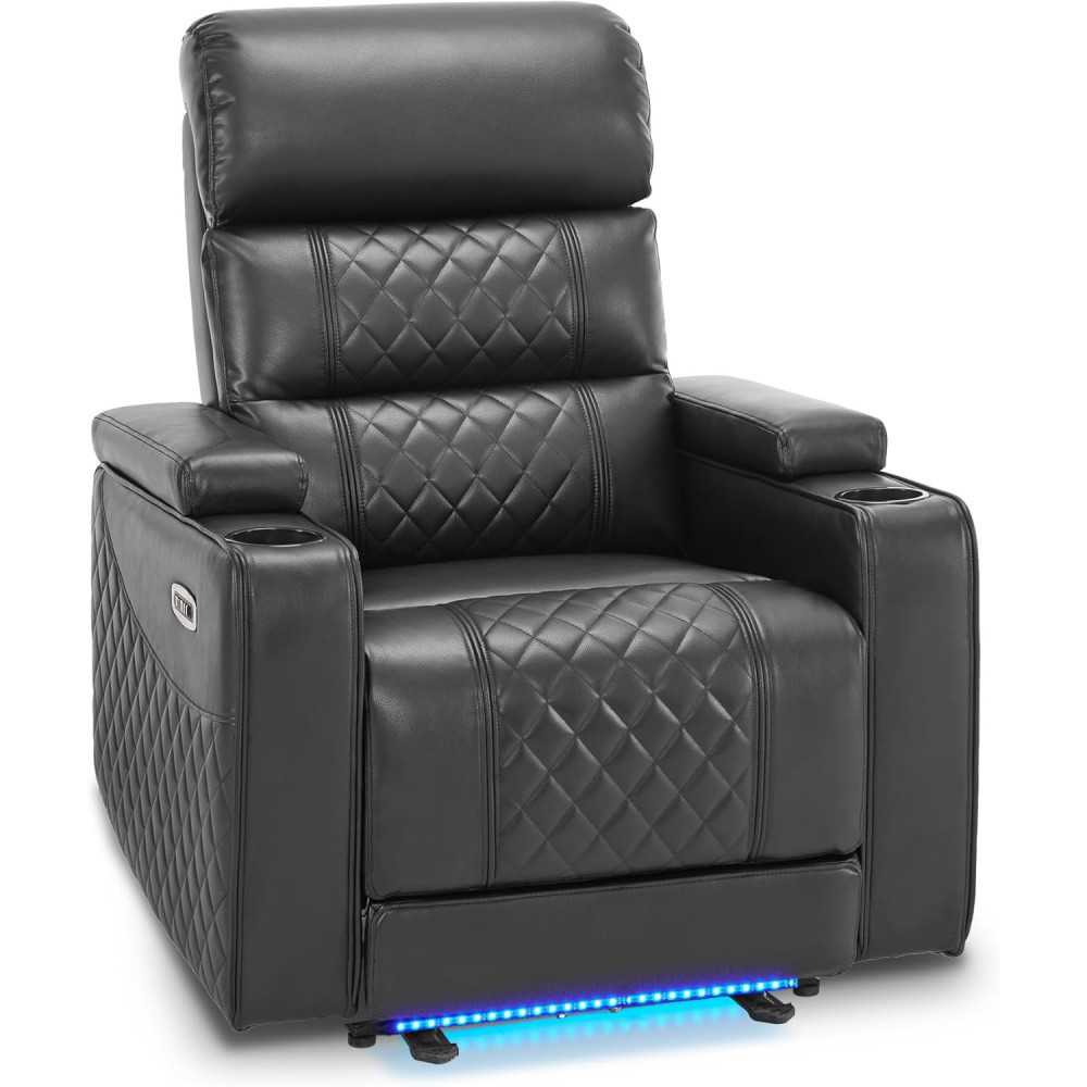 Power Recliner Chair w/ USB Charging for Bedroom or Home Theater Seating