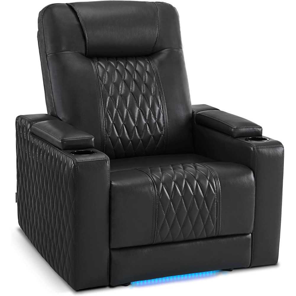 Plush PU Leather Small Sofa Home Theater Reclining Chair