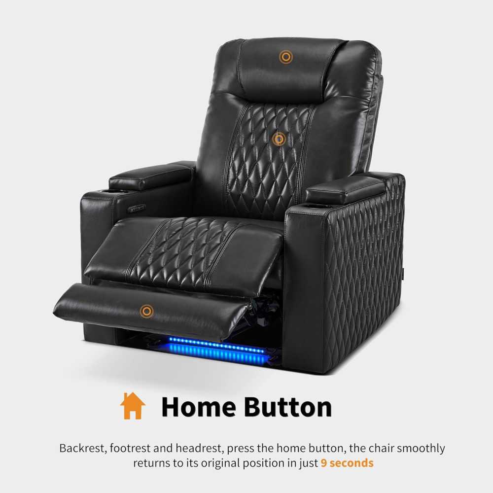 Power Recliner Chair w/ Adjustable Headrest - Your Ideal Home Theater Seating