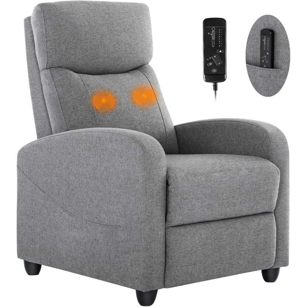 Home Modern Massage Recliner Faux Leather Chair For Home Theater Seating