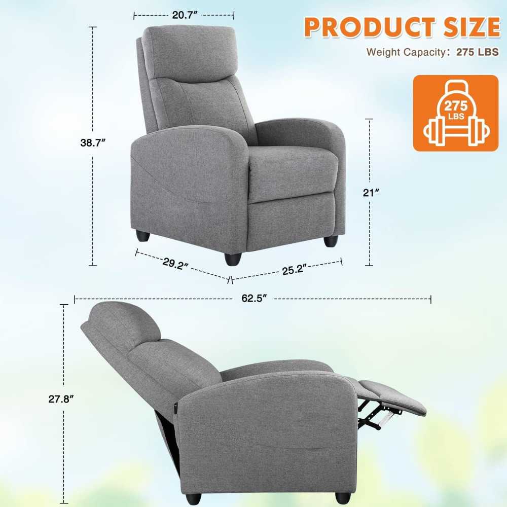 Modern Reclining Chair for Home Theater Seating and Lumbar Support