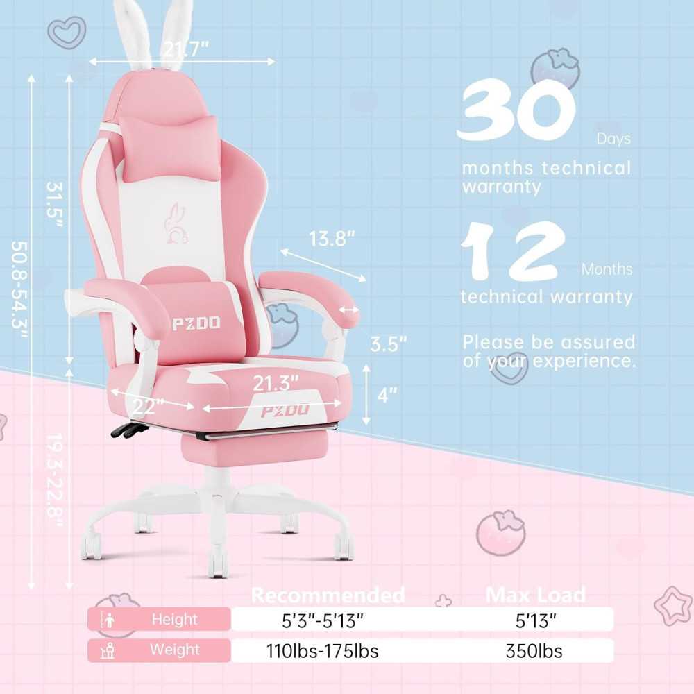 Adult Gaming Chair Featuring Footrest, Lumbar Support, and Wide Cushion | TekChoice Electronics