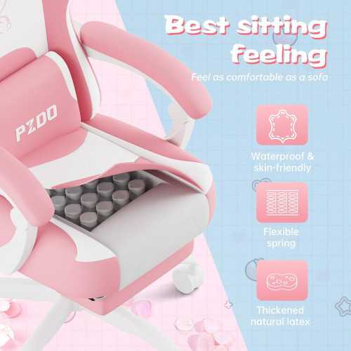 Adult Gaming Chair Featuring Footrest, Lumbar Support, and Wide Cushion | TekChoice Electronics
