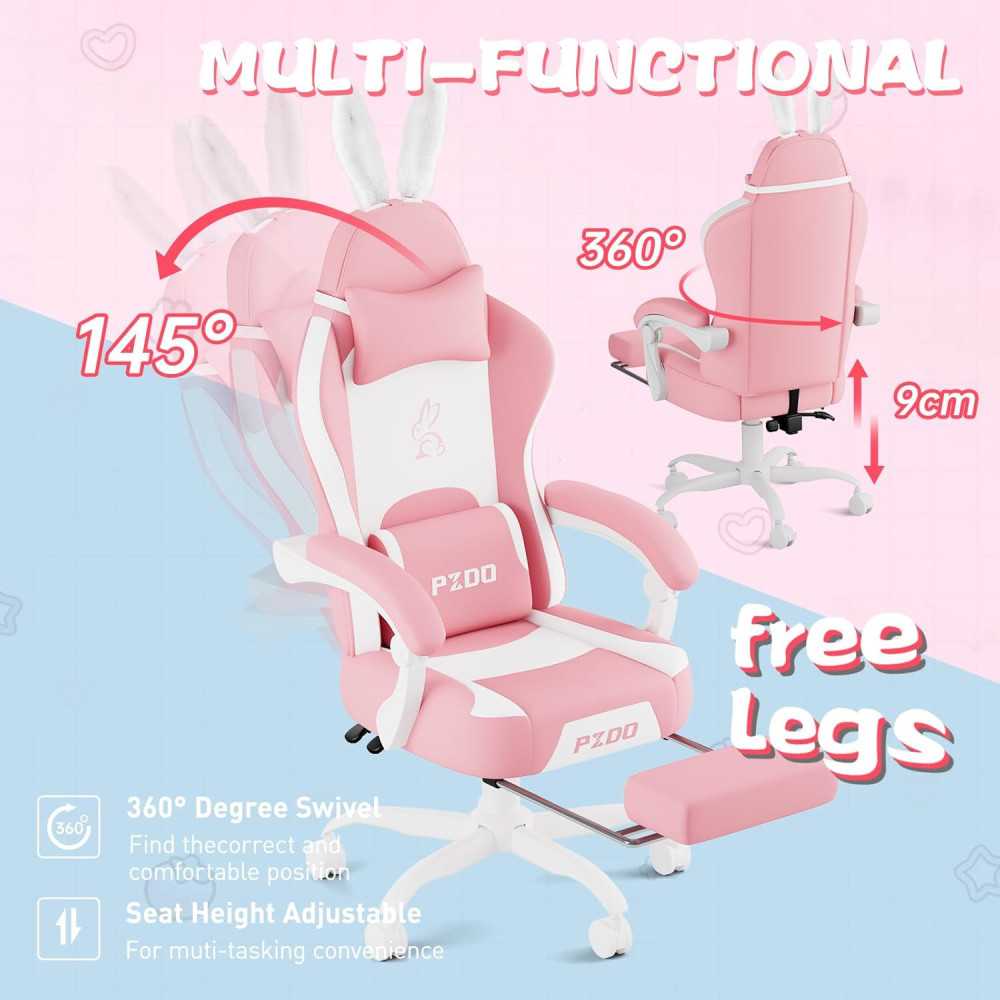 Adult Gaming Chair Featuring Footrest, Lumbar Support, and Wide Cushion | TekChoice Electronics