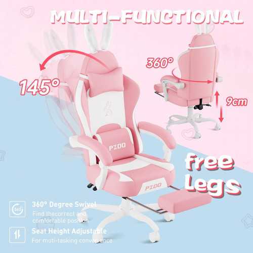Adult Gaming Chair Featuring Footrest, Lumbar Support, and Wide Cushion | TekChoice Electronics