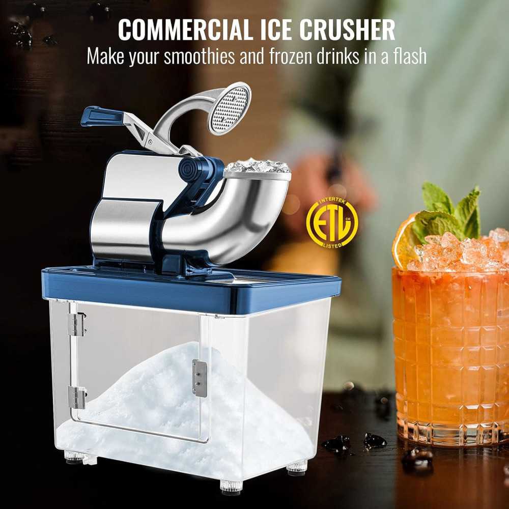 VEVOR Commercial Ice Crusher for Perfect Snow Cones in Family, Restaurants, and Bars