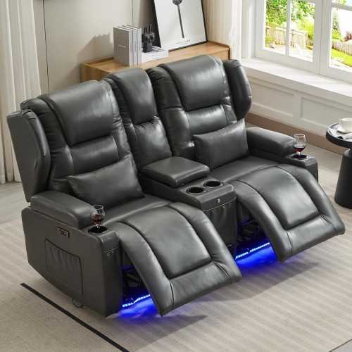 Luxurious 67 inch Electric RV Loveseat with Double Recliners and Smart Features | TekChoice Electronics