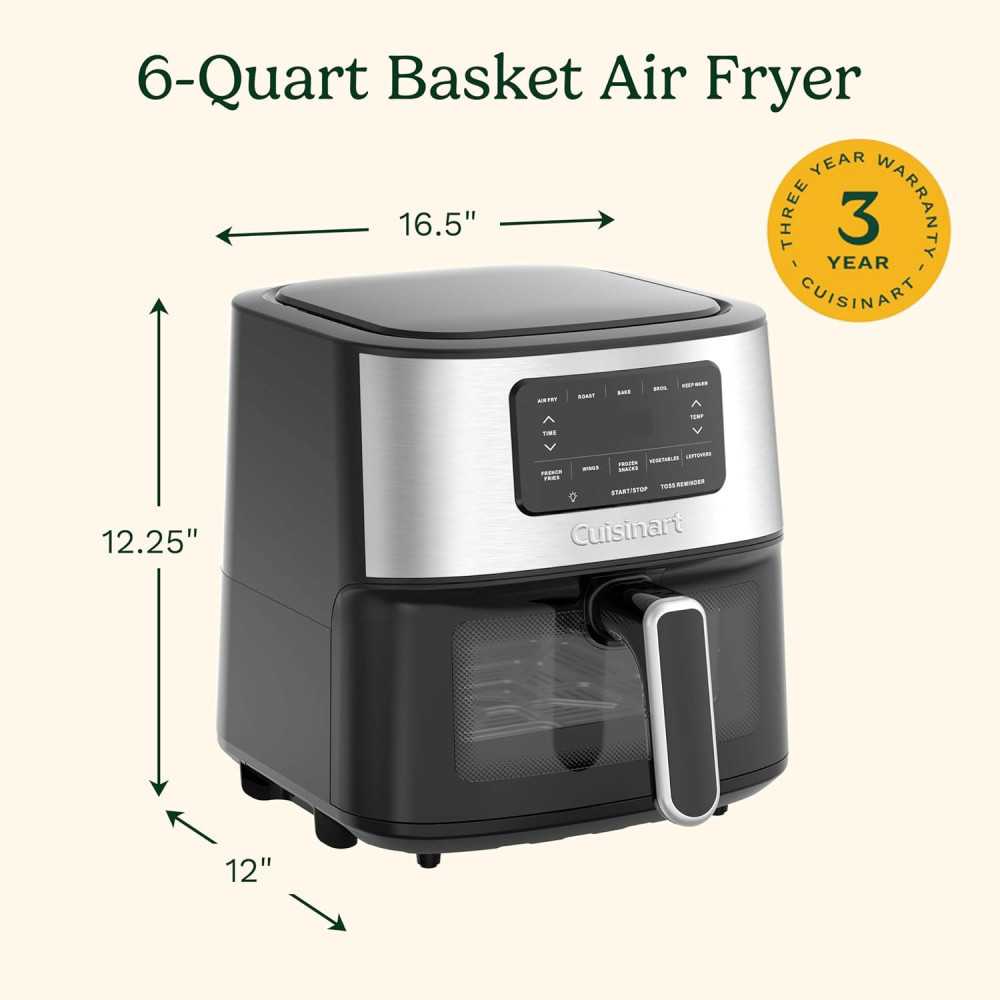 Cuisinart 6-Qt Stainless Steel Air Fryer Oven AIR-200 - Your Go-To for Quick & Easy Meals