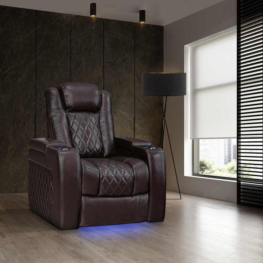 Top-Grain Italian Nappa Leather Home Theater Seating | TekChoice Electronics