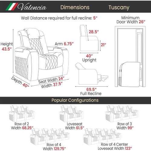 Top-Grain Italian Nappa Leather Home Theater Seating | TekChoice Electronics