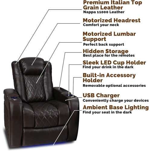 Top-Grain Italian Nappa Leather Home Theater Seating | TekChoice Electronics