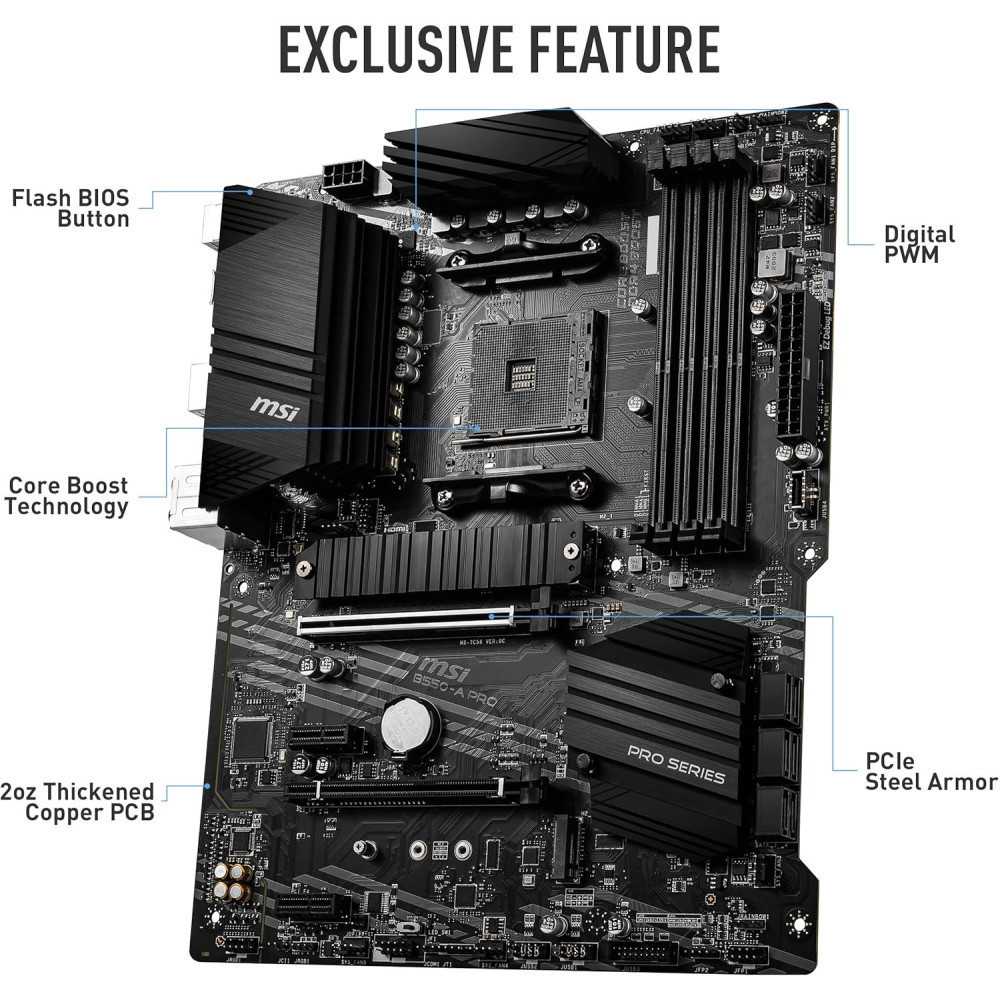 MSI B550-A PRO ProSeries: Motherboard for AMD Ryzen 5000 Series