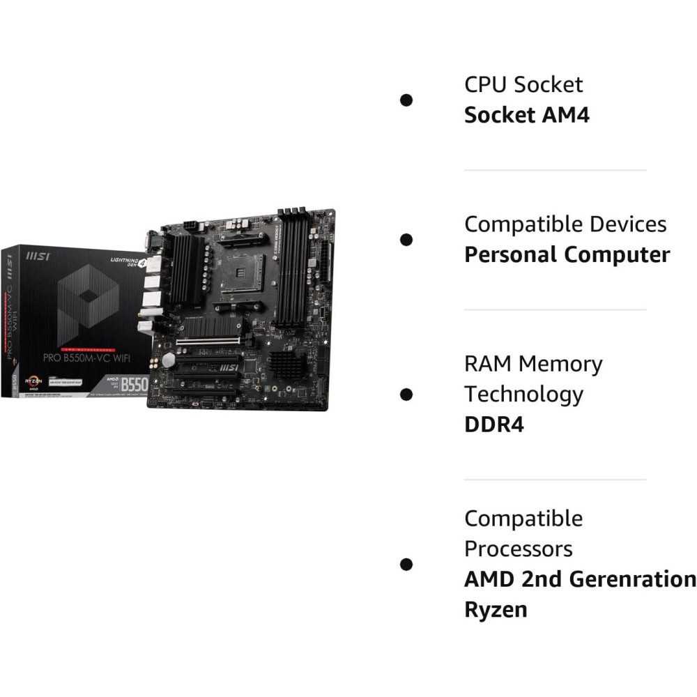 MSI PRO B550M-VC WIFI ProSeries Motherboard for AMD Ryzen 5000 Series