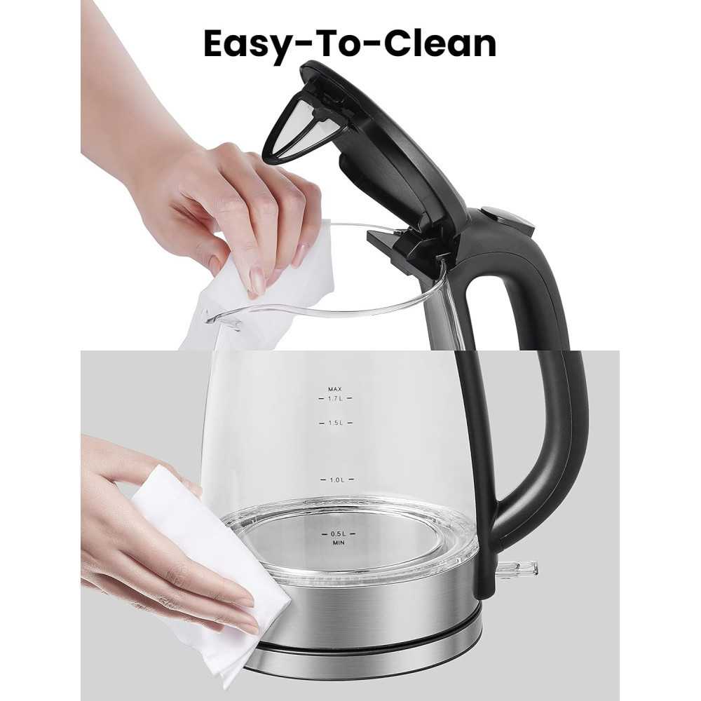 Glass Electric Tea Kettle for Fast Boiling and Safety Features