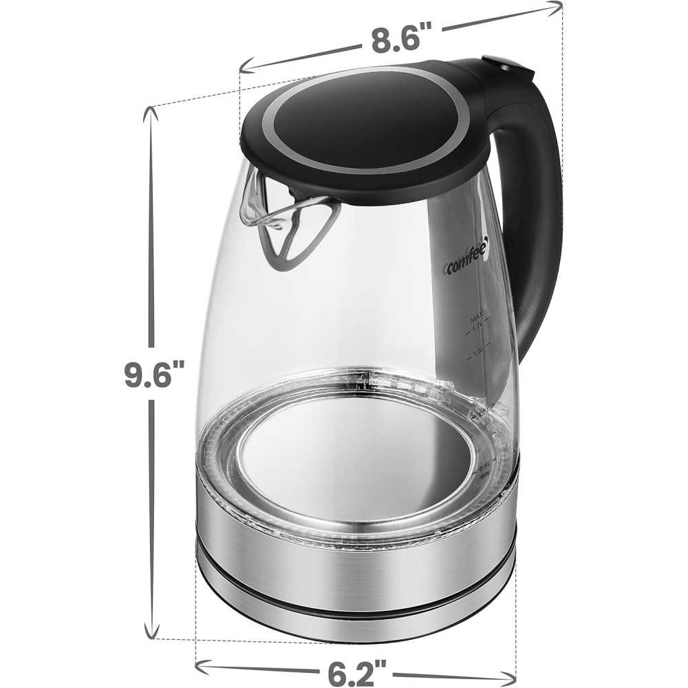 Glass Electric Tea Kettle for Fast Boiling and Safety Features