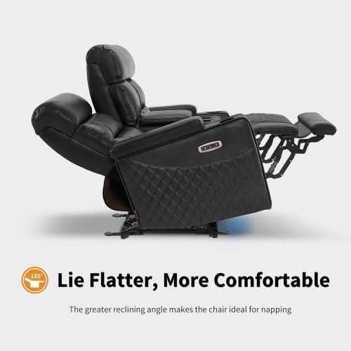 Power Recliner Home Theater Seating featuring Adjustable Headrests, Console, and Convenient Tech Ports | TekChoice Electronics