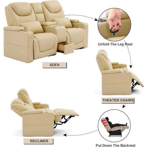 Double Recliner Loveseat with Central Console and Theater Seating | TekChoice Electronics