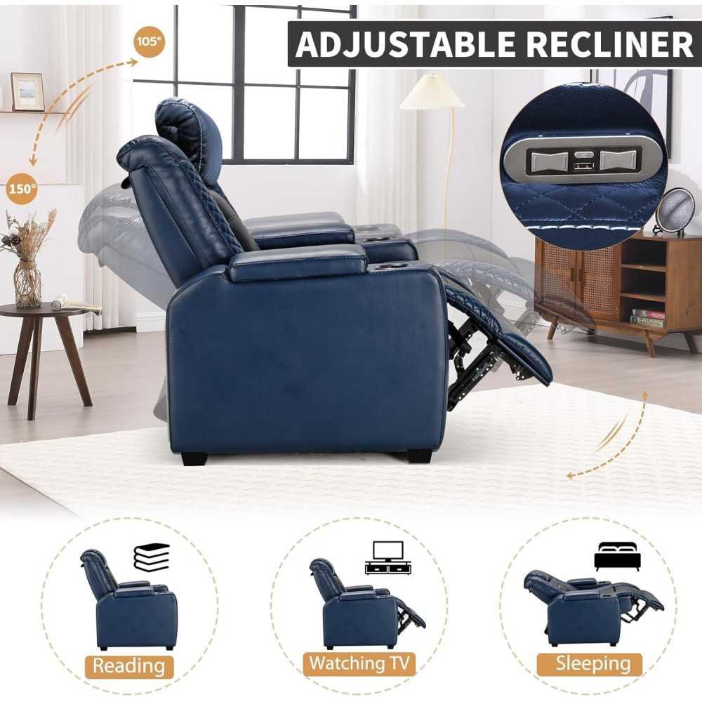 2 Power Recliner Home Theater Seating featuring LED Lights and Clever Storage Solutions | TekChoice Electronics