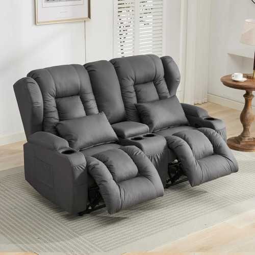 Luxury Loveseat Recliner Home Theater Seating with Extra Features | TekChoice Electronics