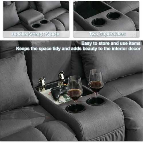 Luxury Loveseat Recliner Home Theater Seating with Extra Features | TekChoice Electronics