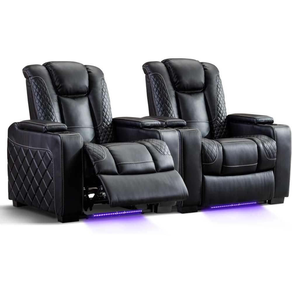 Premium Italian Leather Seating with Power Headrest, Lumbar Support, and Drop-Down | TekChoice Electronics