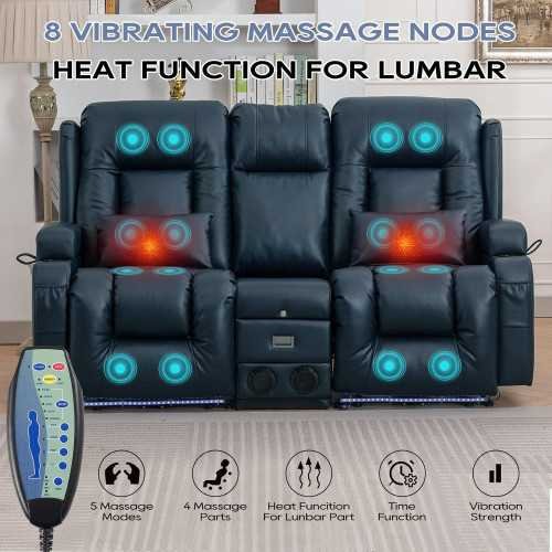 Deluxe Electric Loveseat Recliner Home Theater Seating with Built-in Tech Features and Ambient Lighting | TekChoice Electronics