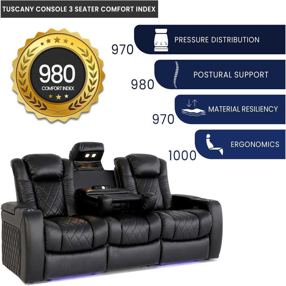 Premium Italian Leather Seating with Power Headrest, Lumbar Support, and Drop-Down | TekChoice Electronics