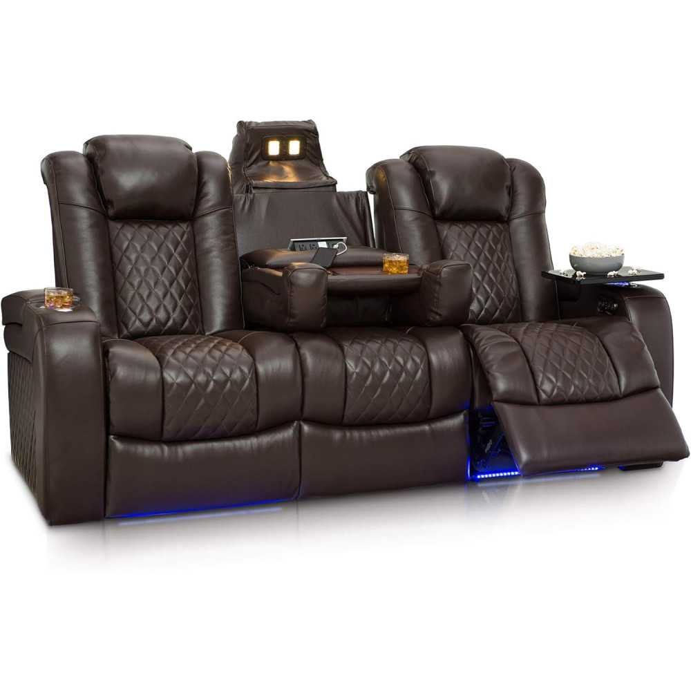 Top-Grain Italian Nappa Leather Home Theater Seating | TekChoice Electronics