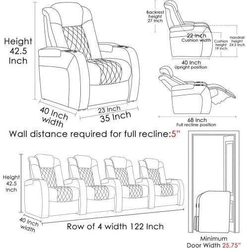 Top Grain Leather Recliner Chair with Power Features for the Perfect Home Theater Seating | TekChoice Electronics