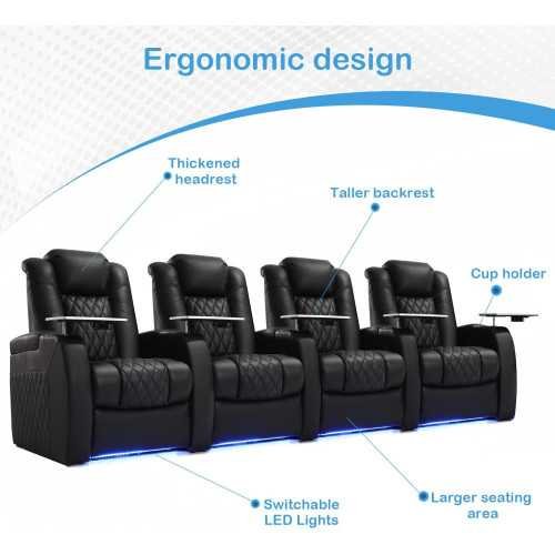 Top Grain Leather Recliner Chair with Power Features for the Perfect Home Theater Seating | TekChoice Electronics