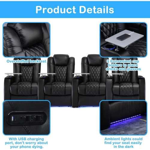 Top Grain Leather Recliner Chair with Power Features for the Perfect Home Theater Seating | TekChoice Electronics