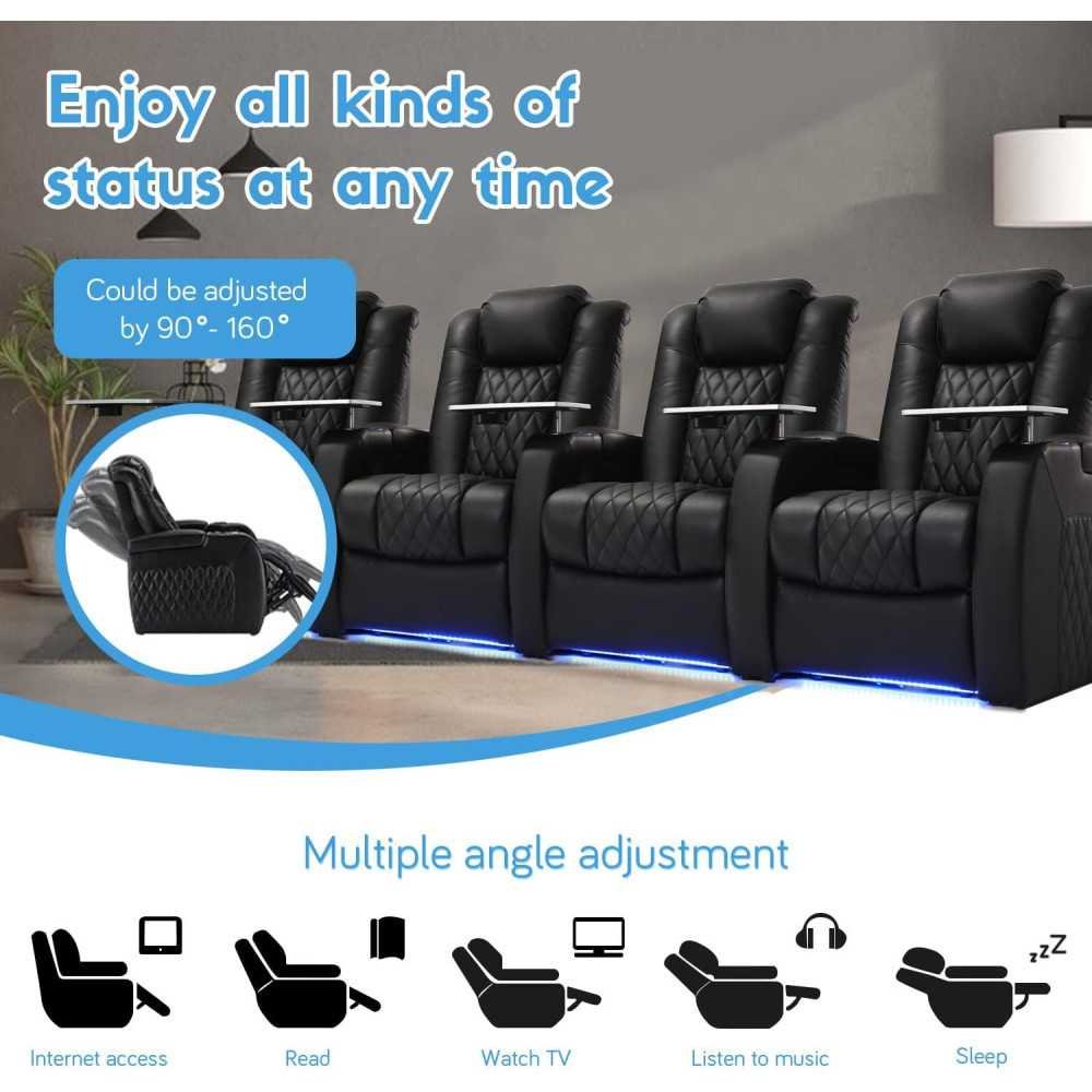Top Grain Leather Recliner Chair with Power Features for the Perfect Home Theater Seating | TekChoice Electronics