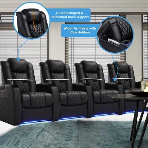 Top Grain Leather Recliner Chair with Power Features for the Perfect Home Theater Seating | TekChoice Electronics