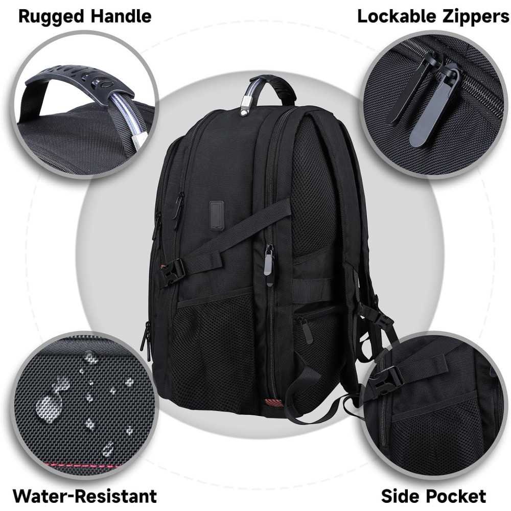 Extra Large School Backpack w/ USB Port and TSA Approval