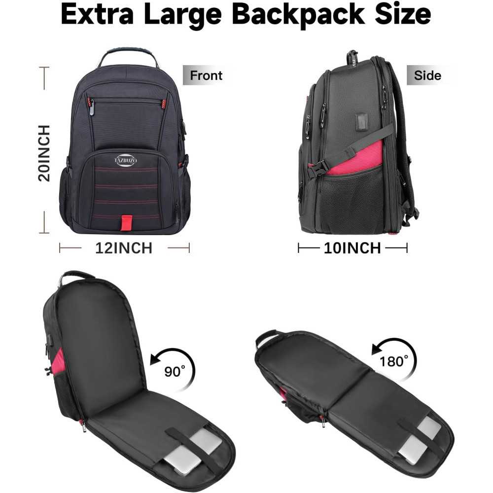 Extra Large School Backpack w/ USB Port and TSA Approval