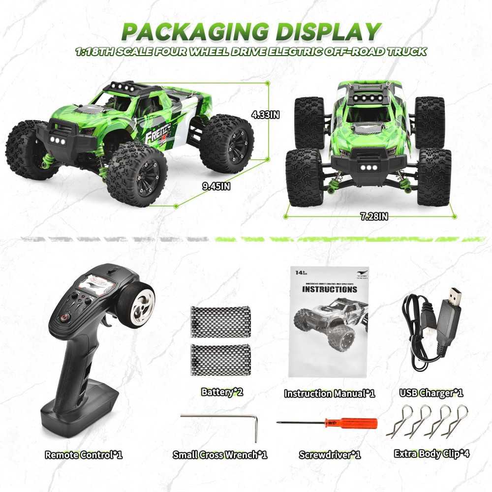 All Terrain Remote Control Car w/ 36 KPH High Speed 4WD for Off-Road Adventures