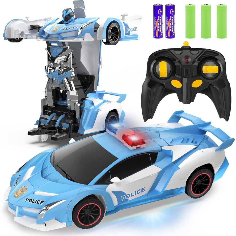 Remote Control Car Transforms into Robot w/ Flashing Lights