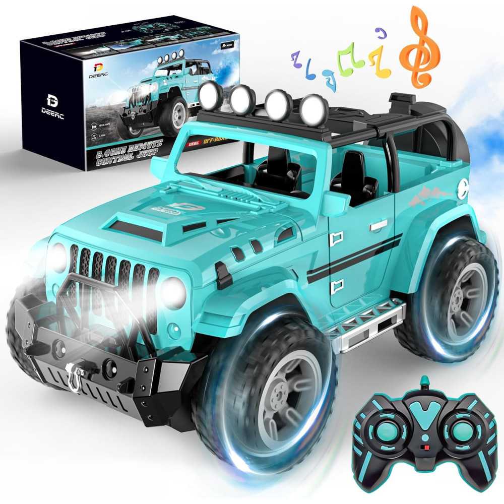 Rechargeable Remote Control Stunt Toy Car w/ Dazzling Lights and 360° Flips