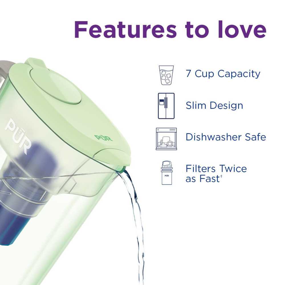 PUR 7-Cup Pitcher Water Filter for Cleaner, Faster Filtration