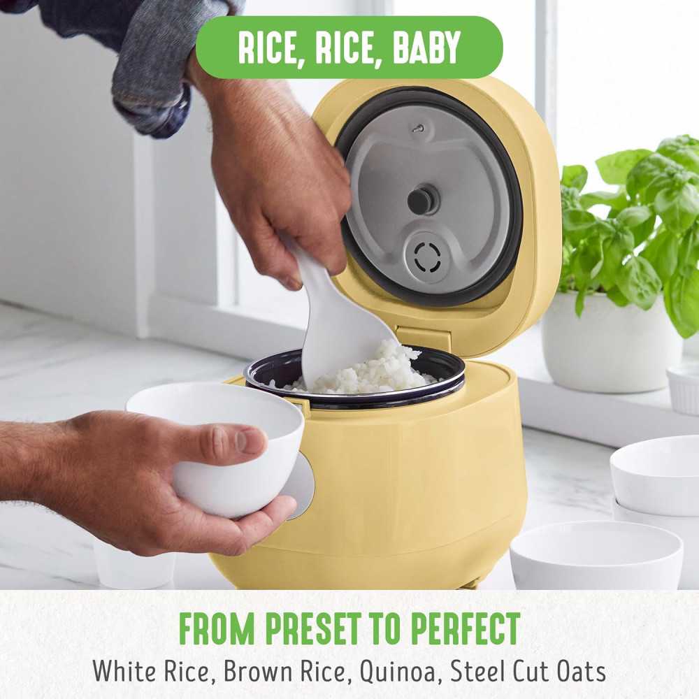 GreenLife 4-Cup Digital Rice Cooker w/ PFAS-Free Ceramic Pot and Auto Presets