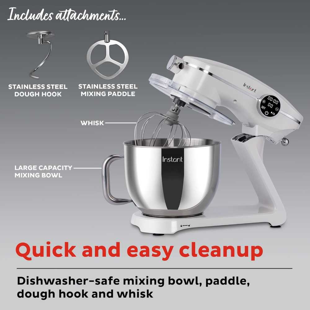 Instant Pot Stand Mixer Pro: Streamlined 10-Speed Power and Easy-Clean Stainless Steel Bowl Included