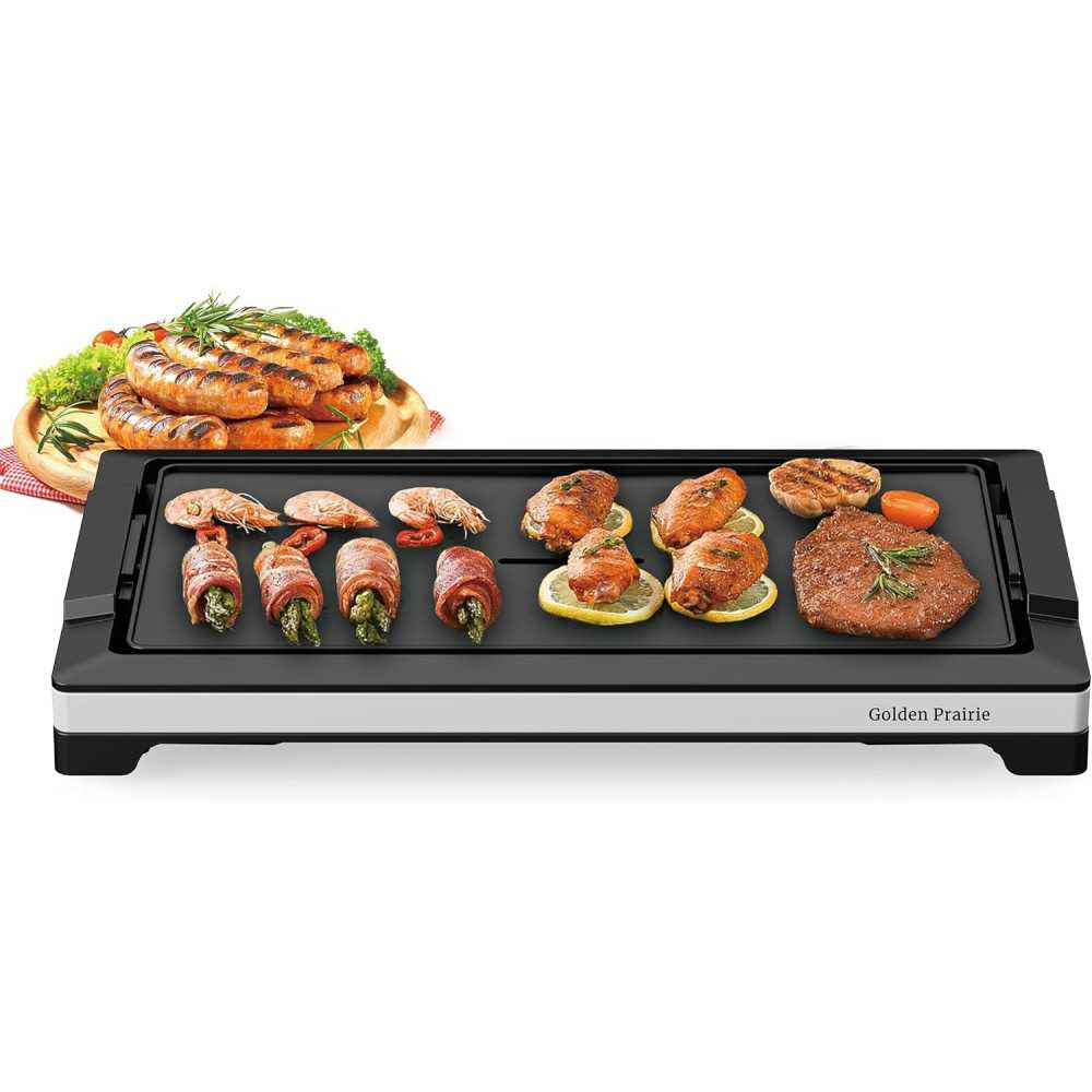 Electric Indoor Griddle and BBQ Grill for Fast, Flavorful Cooking