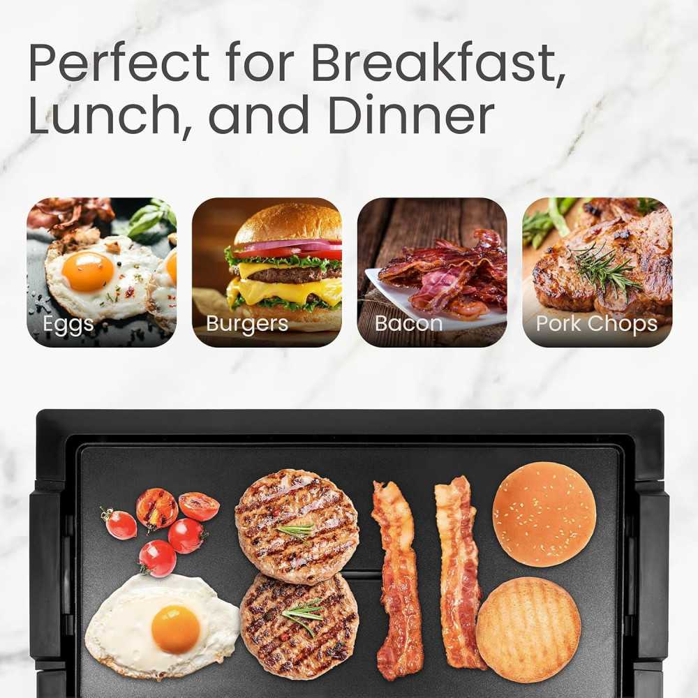 Electric Indoor Griddle and BBQ Grill for Fast, Flavorful Cooking