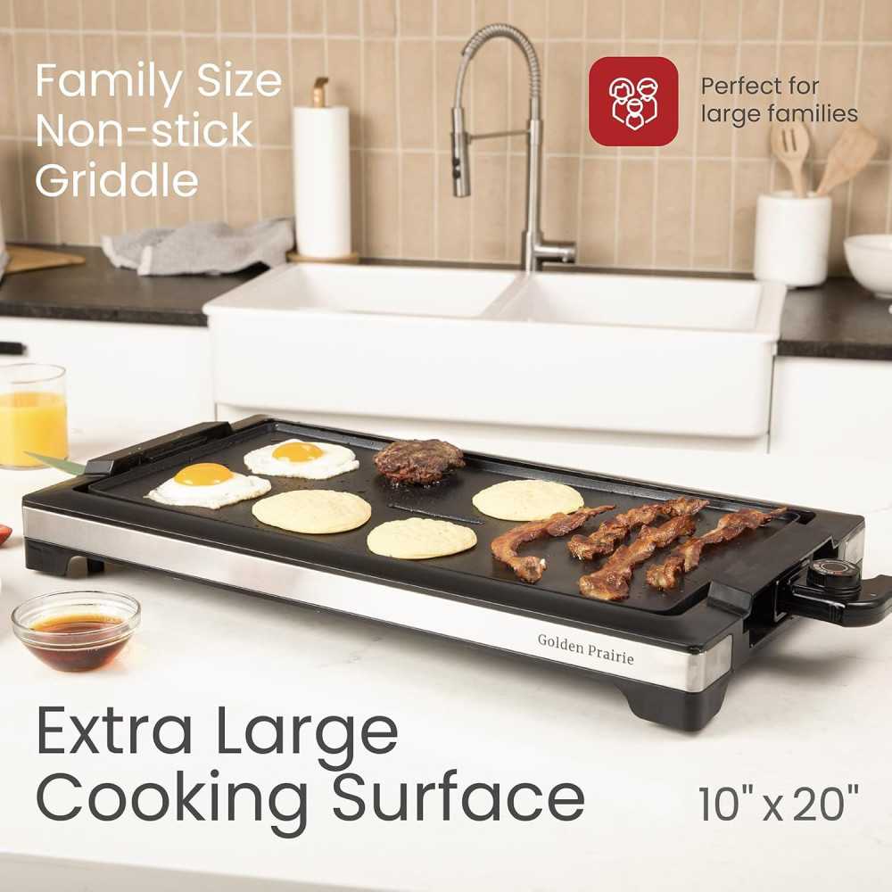 Electric Indoor Griddle and BBQ Grill for Fast, Flavorful Cooking