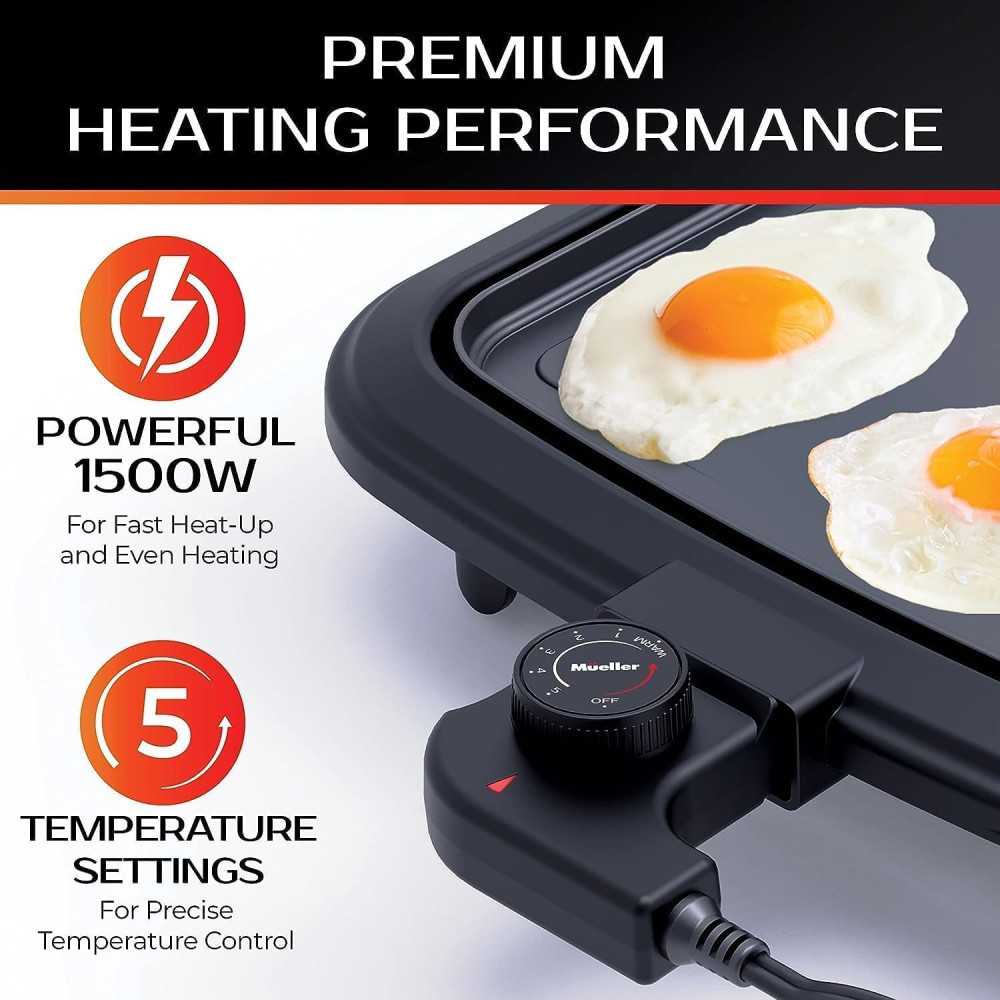 HealthyBites 20-inch Electric Griddle for Flawless Breakfasts and Delicious Burgers