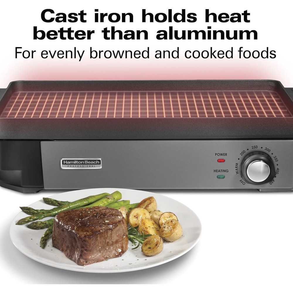 Hamilton Beach Professional Cast Iron Grill & Griddle