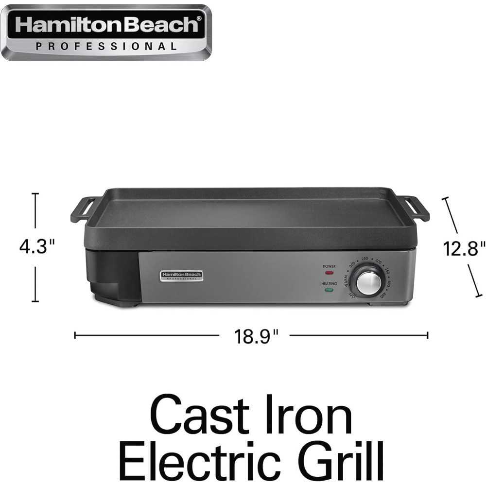 Hamilton Beach Professional Cast Iron Grill & Griddle