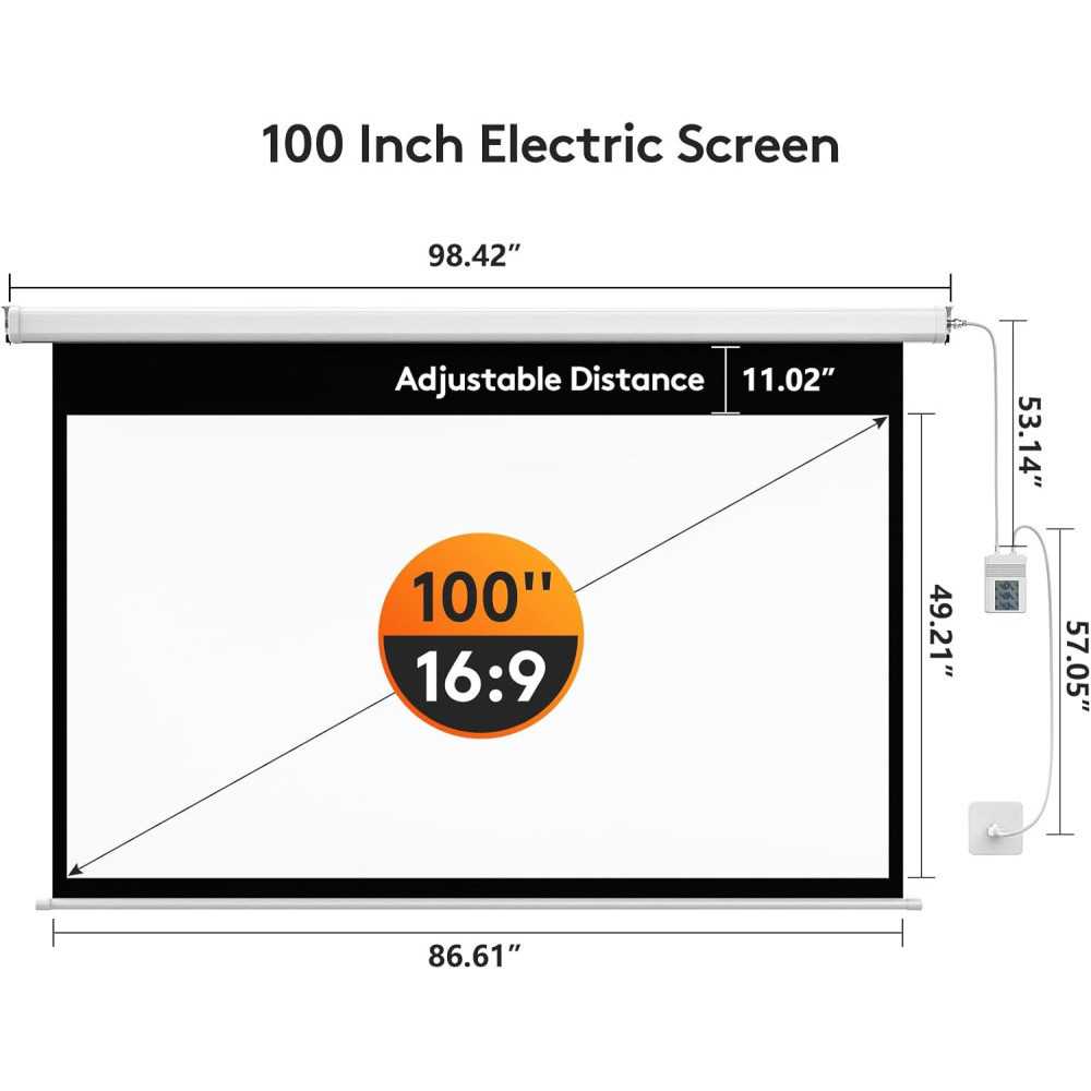 100-inch Motorised Projector Screen for 8K Movies