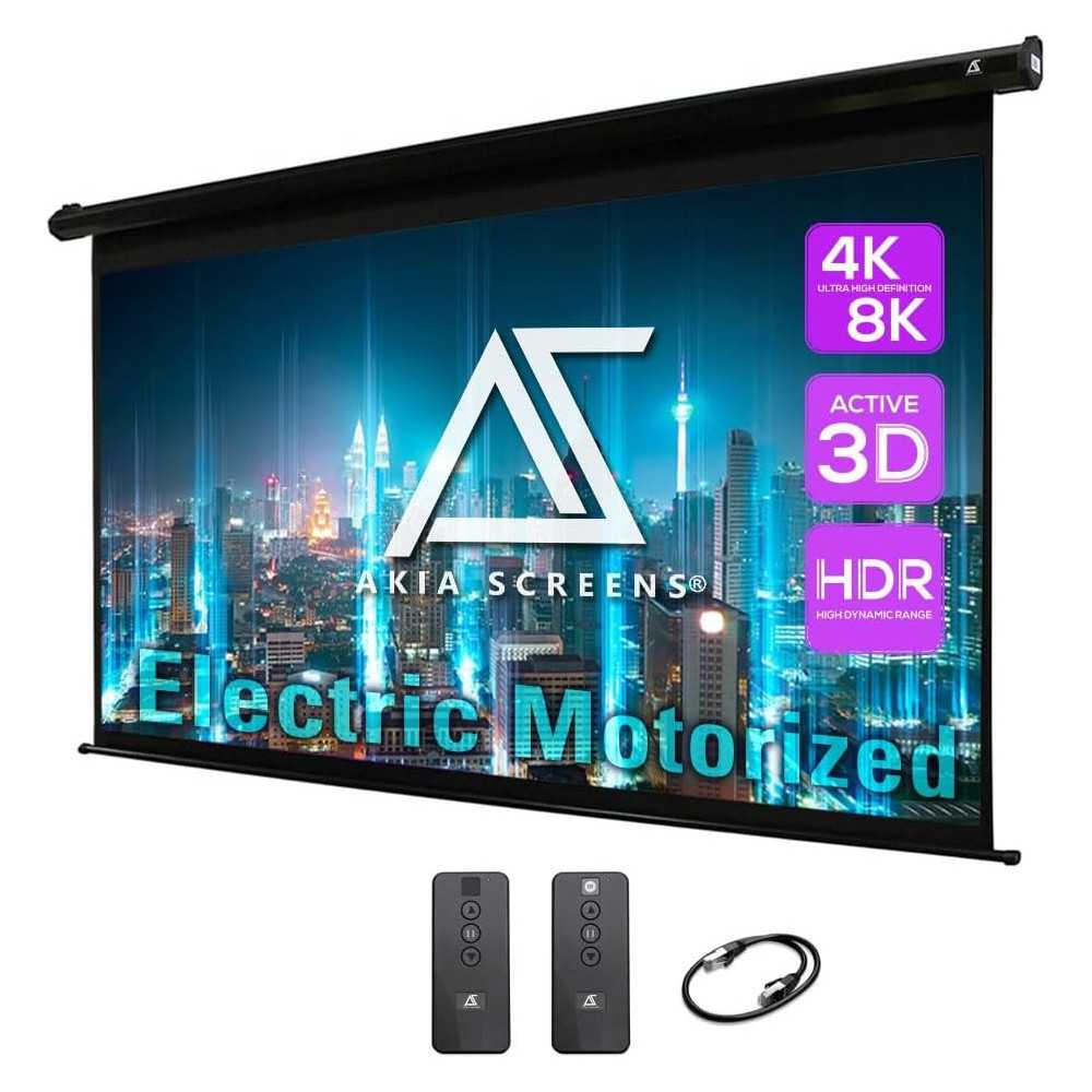 Motorized Projector Screen: For Your Movie Nights w/ High Definition Display and Wireless Convenience